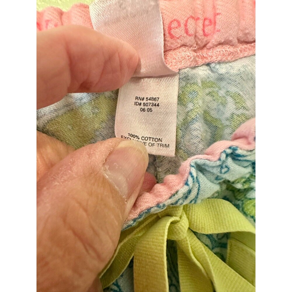Victoria Secret Pajama Set Size Small Paisley Print Lime Green/Blue - Picture 16 of 16